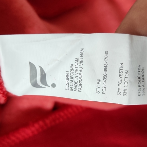 NWT Fabletics red sweatshirt top, zip back, thumb holes, sz XL - Picture 8 of 10